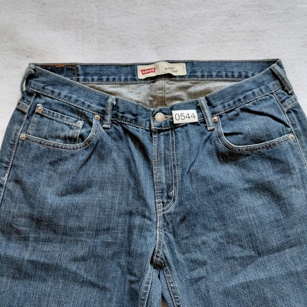 Levis 550 Mens Relaxed Fit Jeans 18 Husky 36x29 Medium Wash Blue Denim Cotton